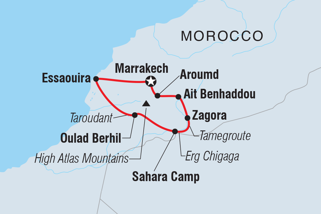 tourhub | Intrepid Travel | South Morocco Discovery | Tour Map