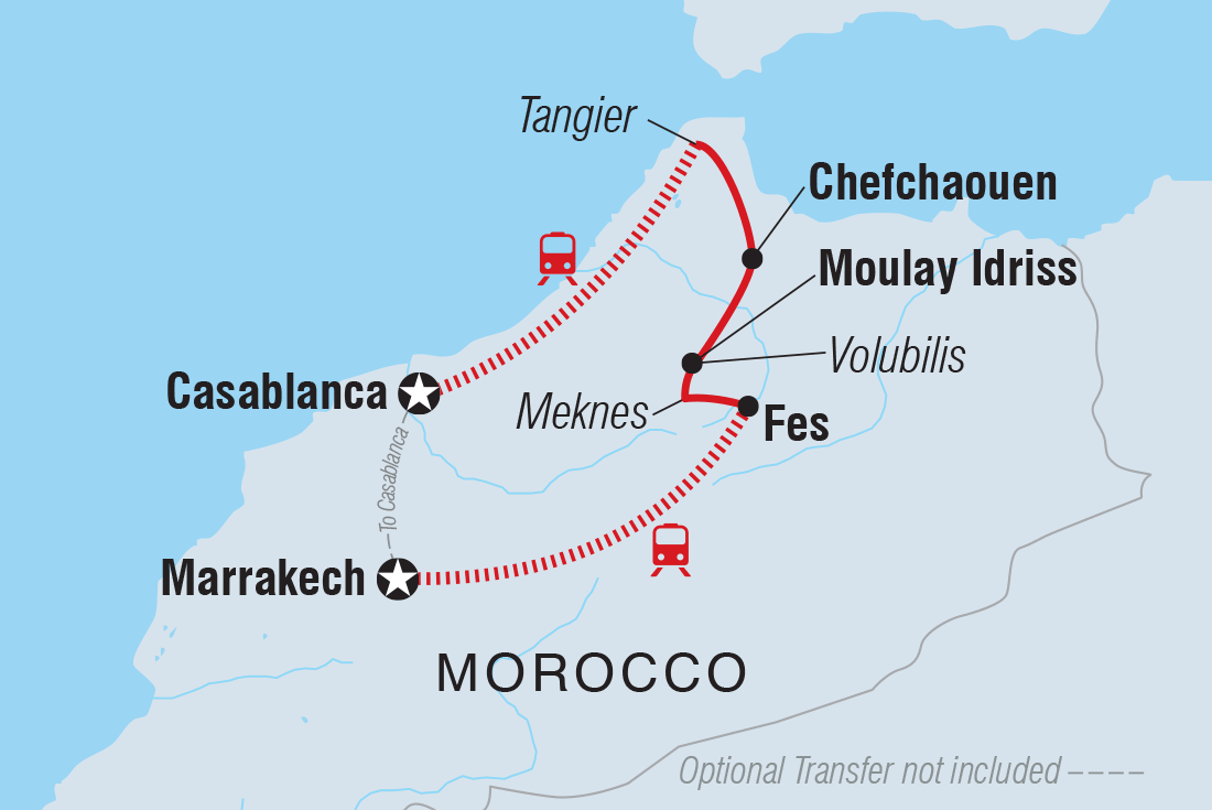 tourhub | Intrepid Travel | North Morocco Adventure | Tour Map