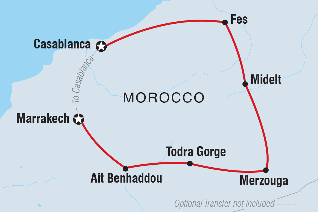 tourhub | Intrepid Travel | Morocco Family Holiday Comfort | Tour Map