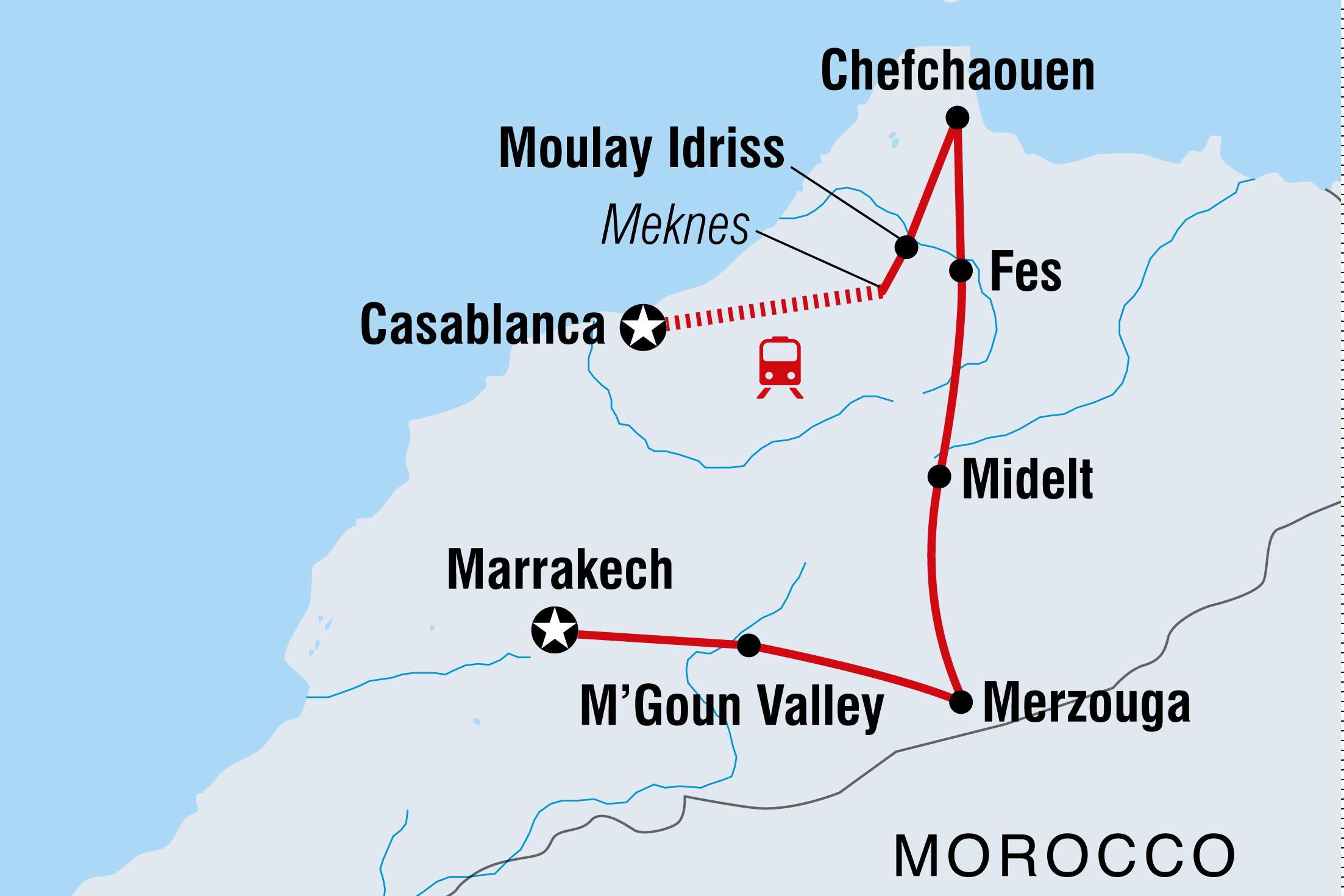 Morocco Real Food Adventure Itinerary Map