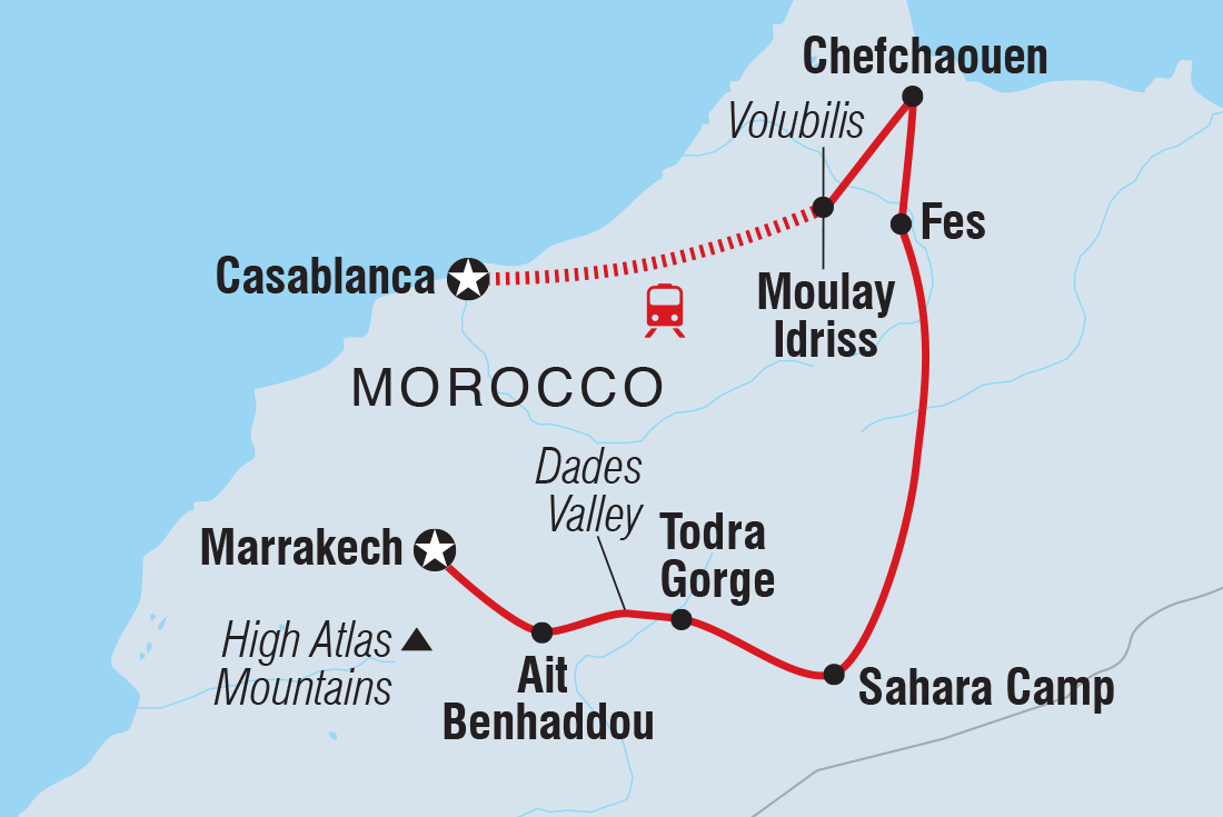 tourhub | Intrepid Travel | Essential Morocco | Tour Map