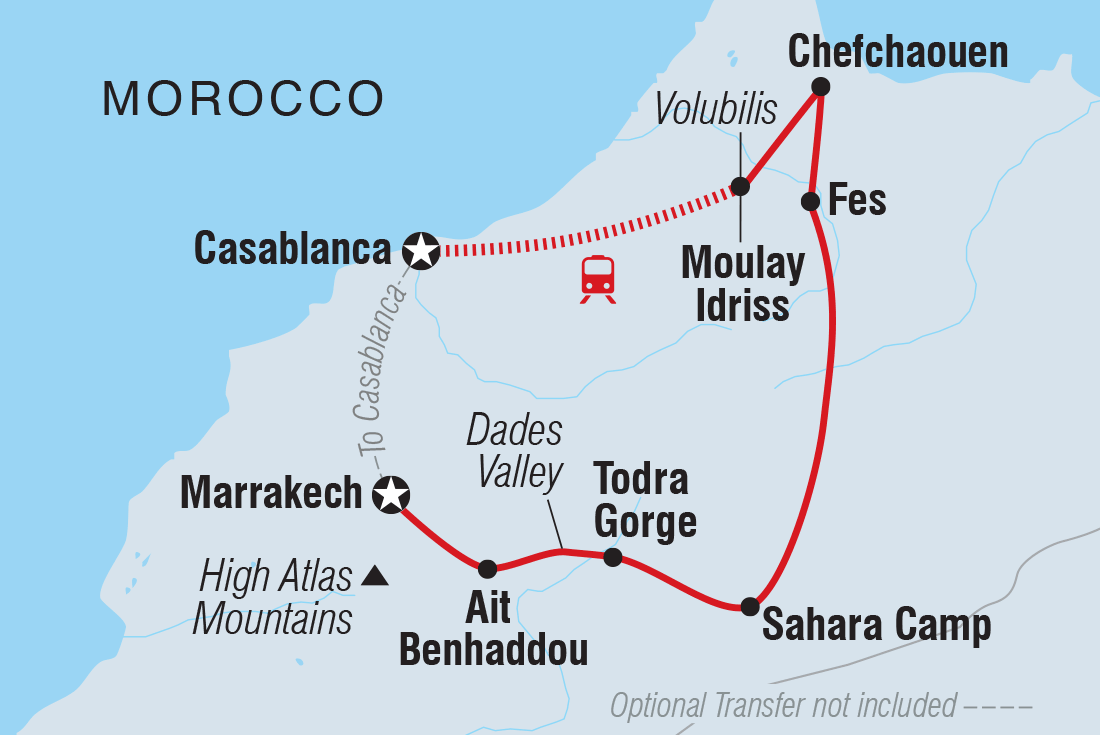 tourhub | Intrepid Travel | Essential Morocco | Tour Map