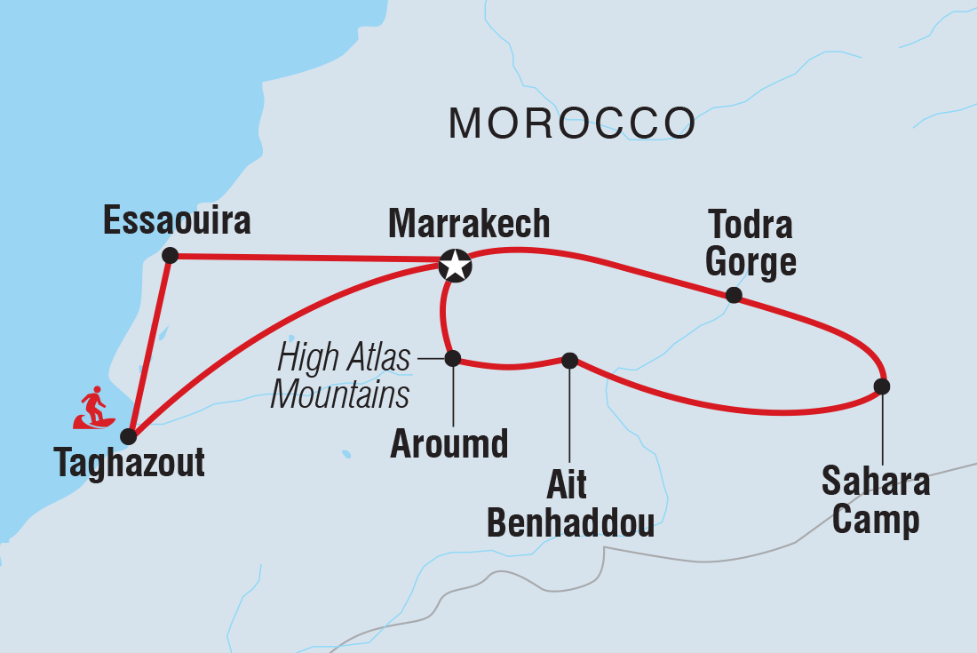 tourhub | Intrepid Travel | Real Morocco | Tour Map