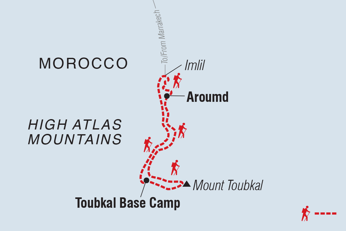 tourhub | Intrepid Travel | Mount Toubkal Long Weekend Trek | Tour Map