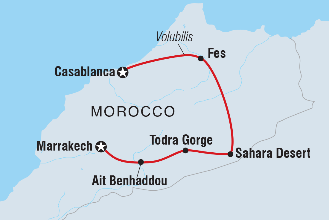 tourhub | Intrepid Travel | Classic Morocco			 | Tour Map
