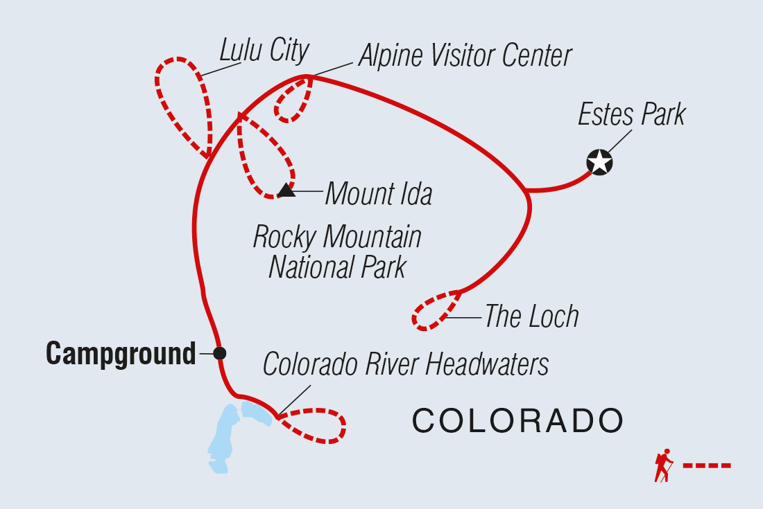 tourhub | Intrepid Travel | Hiking and Camping in Rocky Mountain National Park		 | Tour Map
