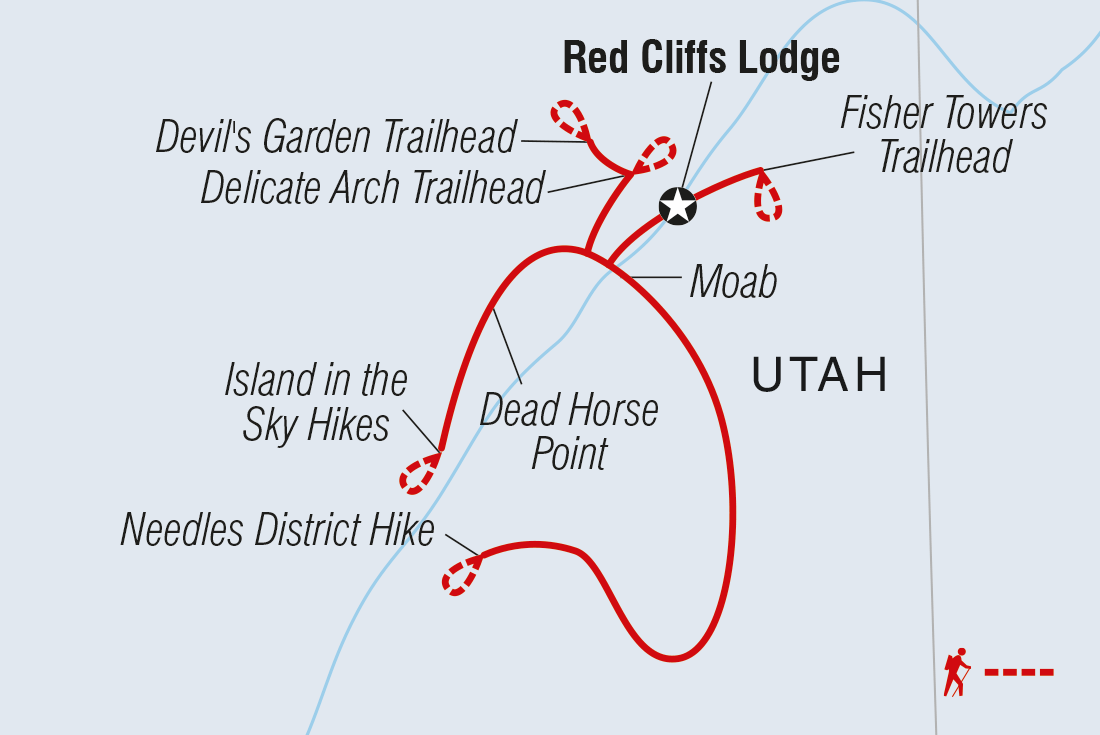 tourhub | Intrepid Travel | Hiking the Best of Moab: Arches and Canyonlands		 | Tour Map