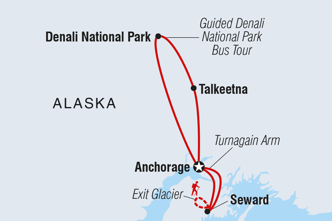 tourhub | Intrepid Travel | Alaska Discovery | SASO | Route Map