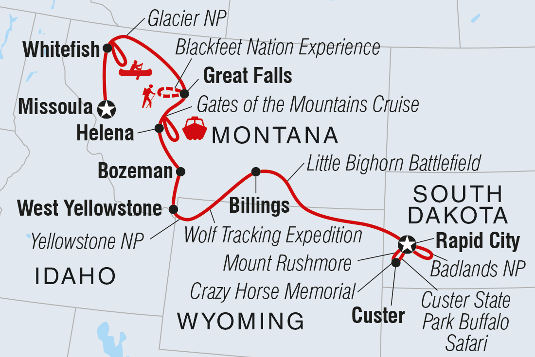 tourhub | Intrepid Travel | Great American West  | Tour Map