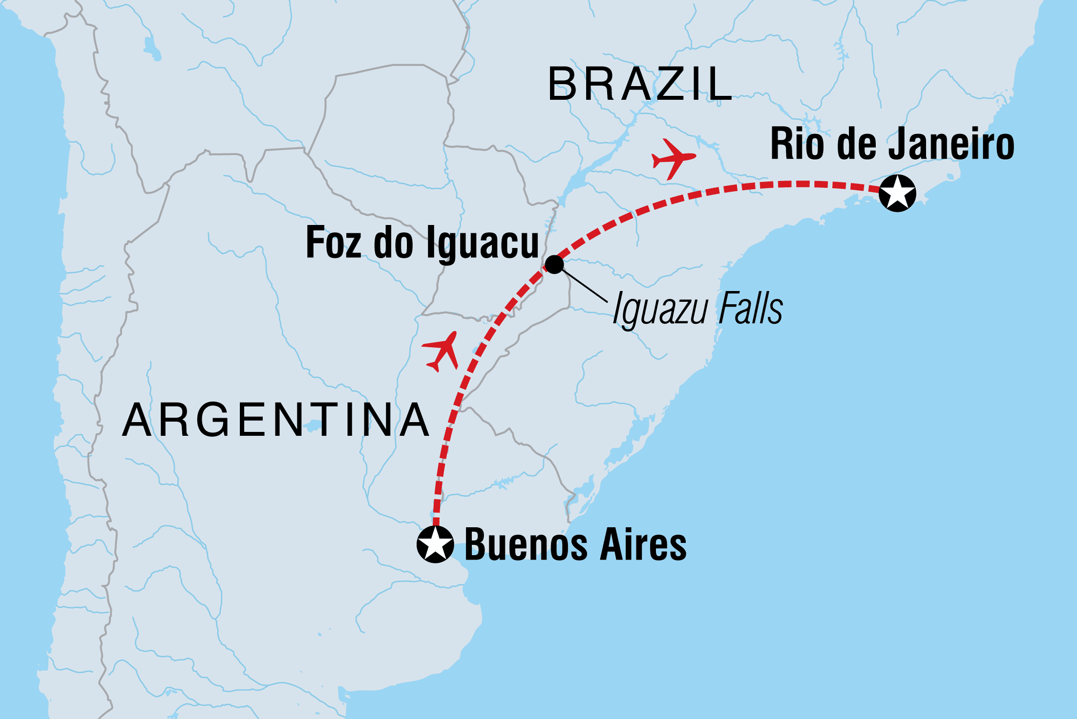 tourhub | Intrepid Travel | Best of Argentina & Brazil | GPKB | Route Map