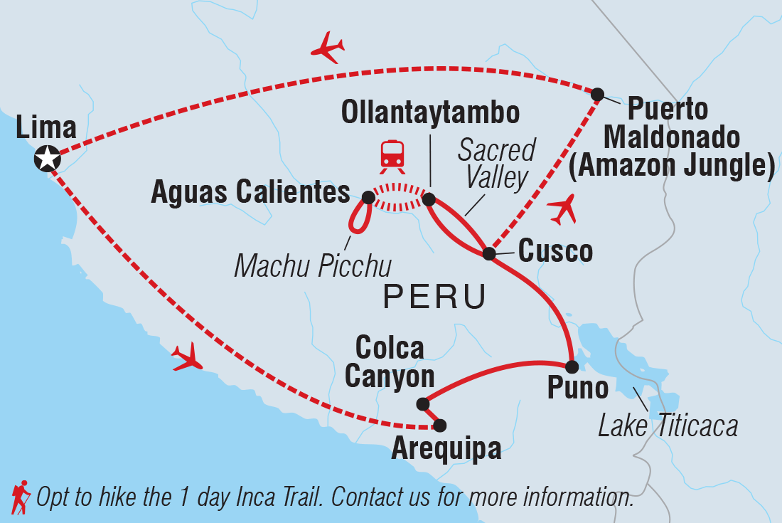 tourhub | Intrepid Travel | Premium Peru in Depth | Tour Map