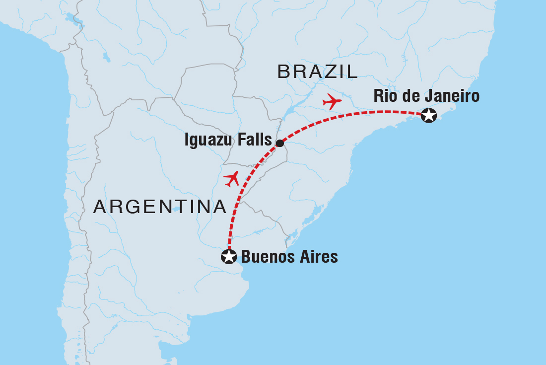 tourhub | Intrepid Travel | Premium Argentina & Brazil  | Tour Map