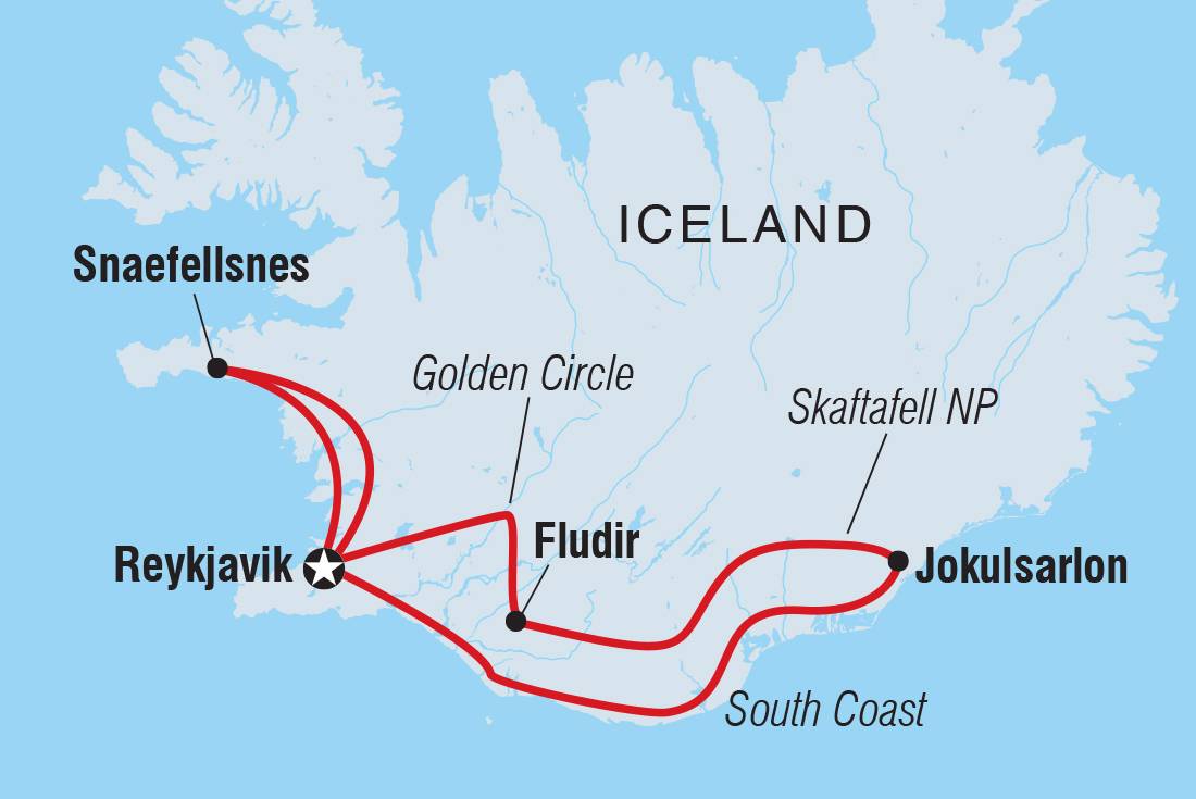 tourhub | Intrepid Travel | Premium Iceland in Winter | Tour Map