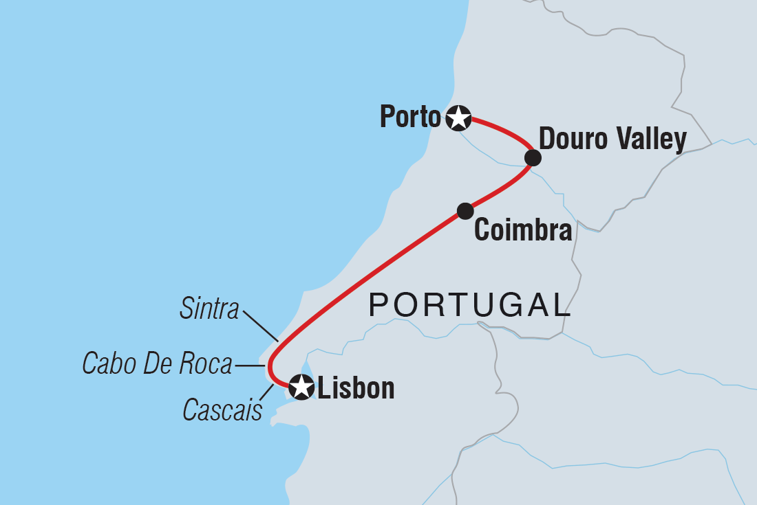 tourhub | Intrepid Travel | Premium Portugal | Tour Map