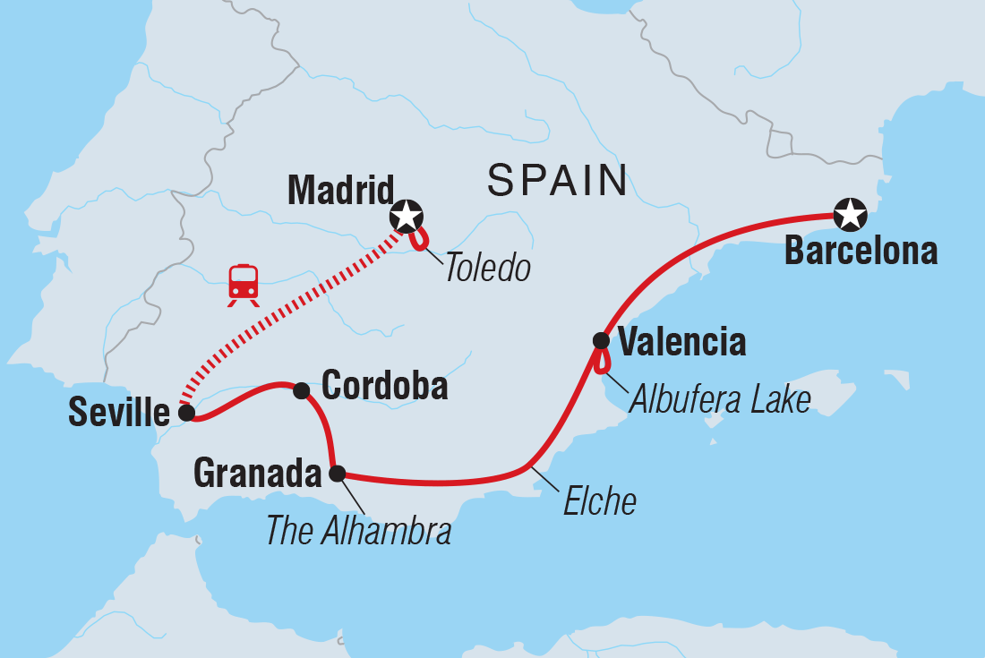 Premium Spain Itinerary Map