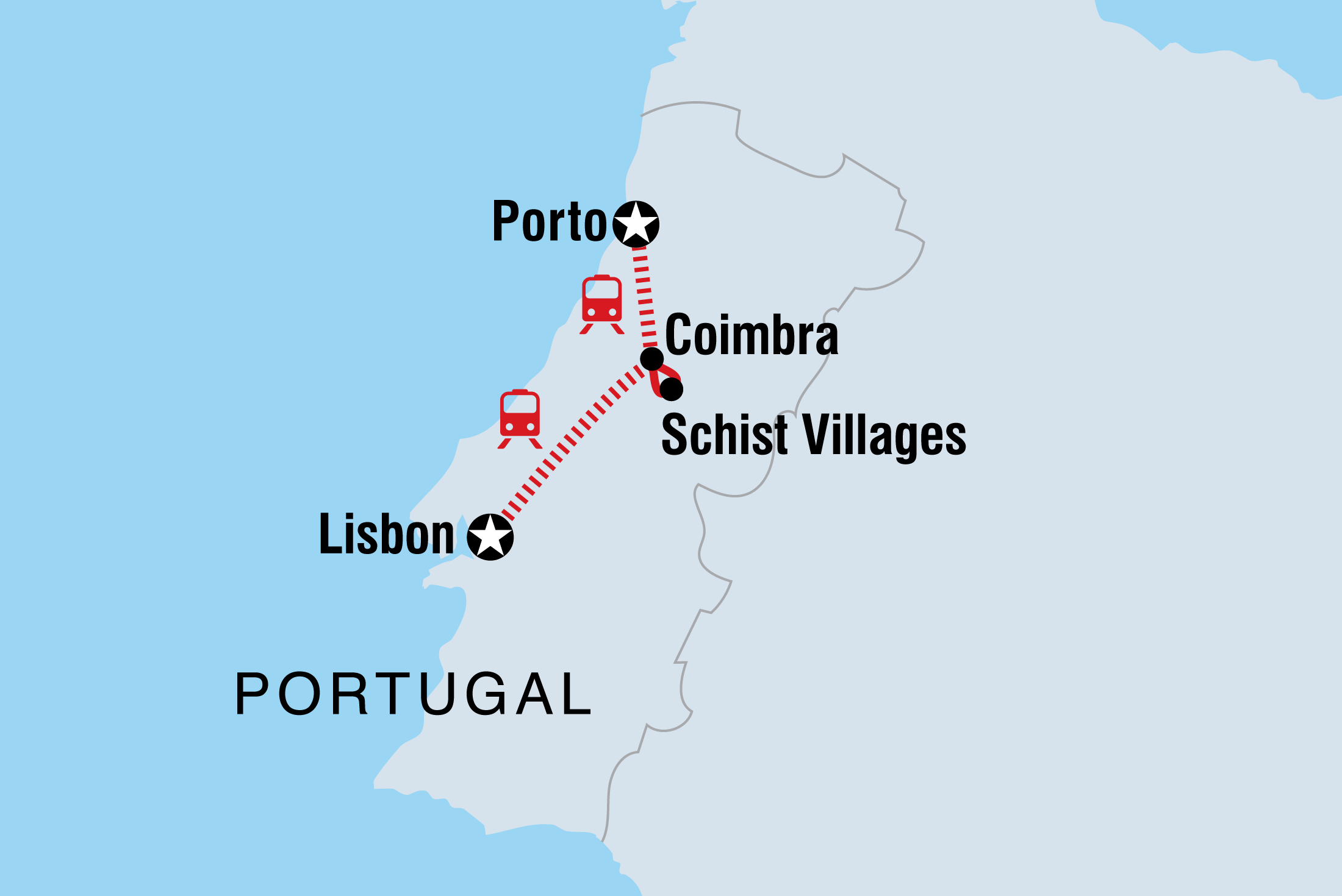 tourhub | Intrepid Travel | Highlights of Portugal  | Tour Map