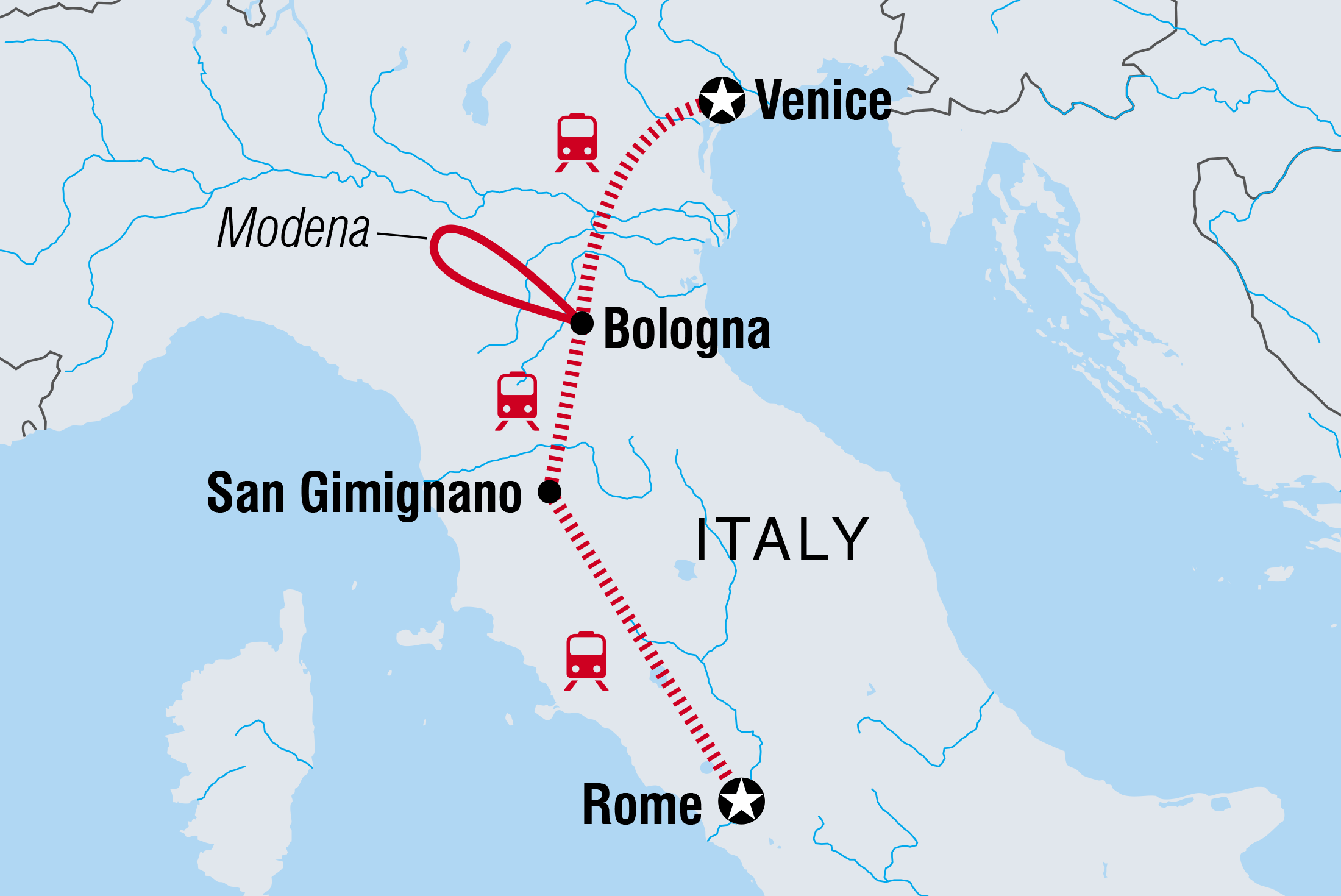 tourhub | Intrepid Travel | Italy Real Food Adventure | Tour Map