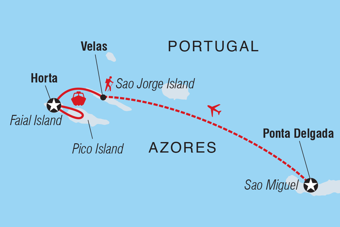 tourhub | Intrepid Travel | Highlights of the Azores | Tour Map