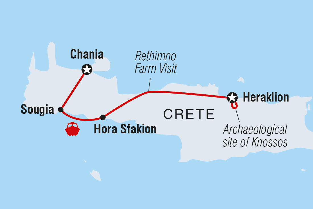 tourhub | Intrepid Travel | Crete Family Holiday | Tour Map