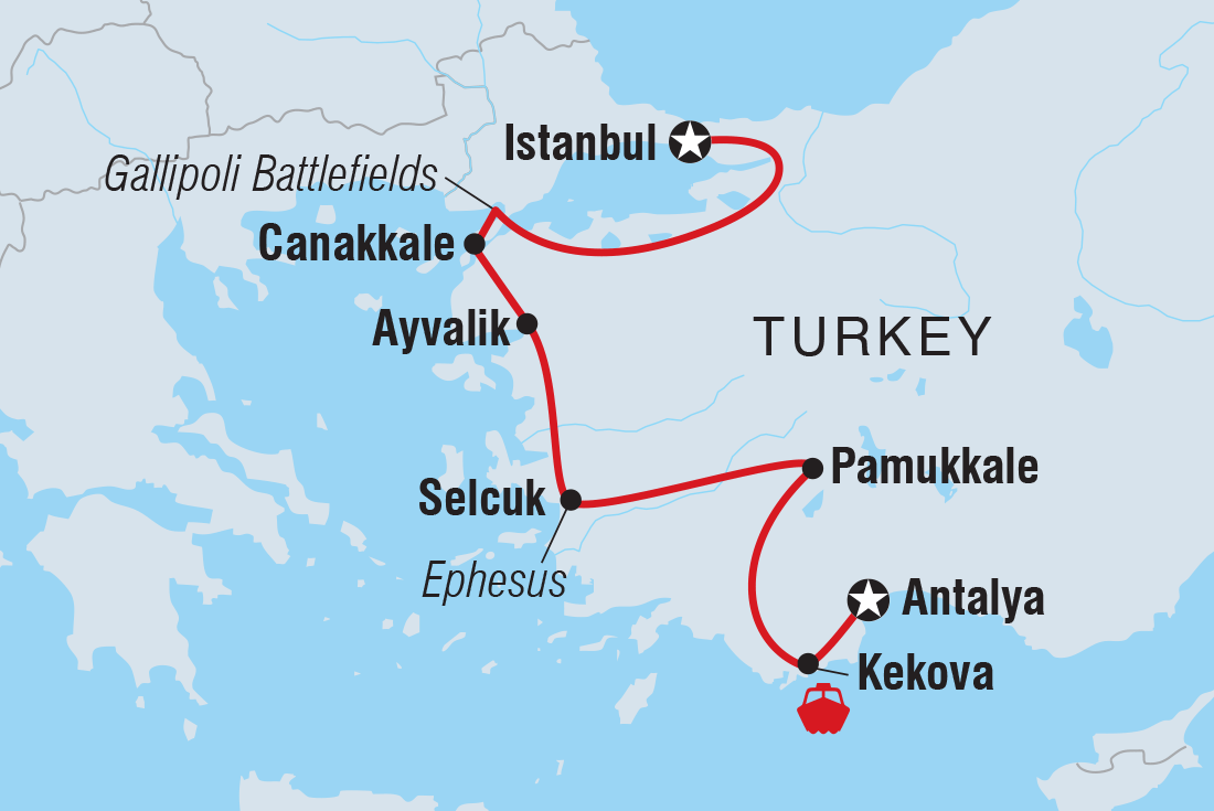 tourhub | Intrepid Travel | Essential Turkey | Tour Map