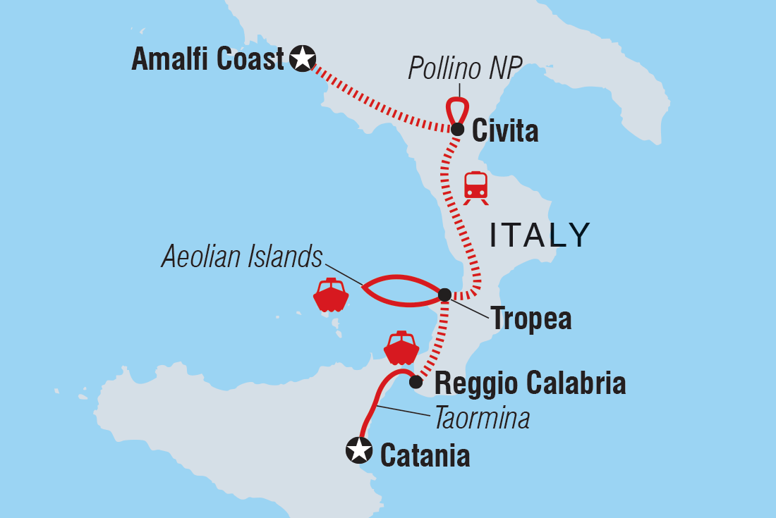 tourhub | Intrepid Travel | Italy: Highlights of Calabria | Tour Map