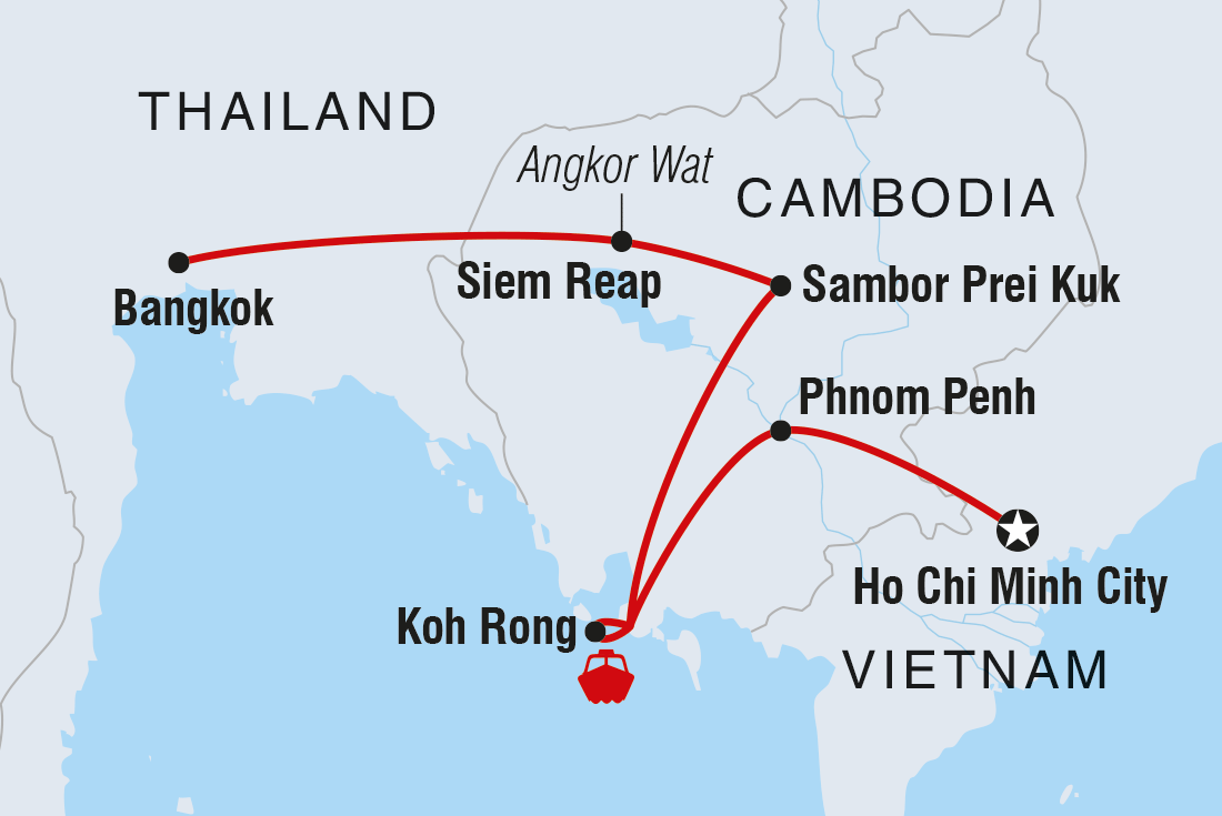 tourhub | Intrepid Travel | Real Cambodia | Tour Map
