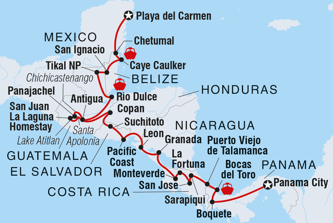 tourhub | Intrepid Travel | Best of Central America | Tour Map