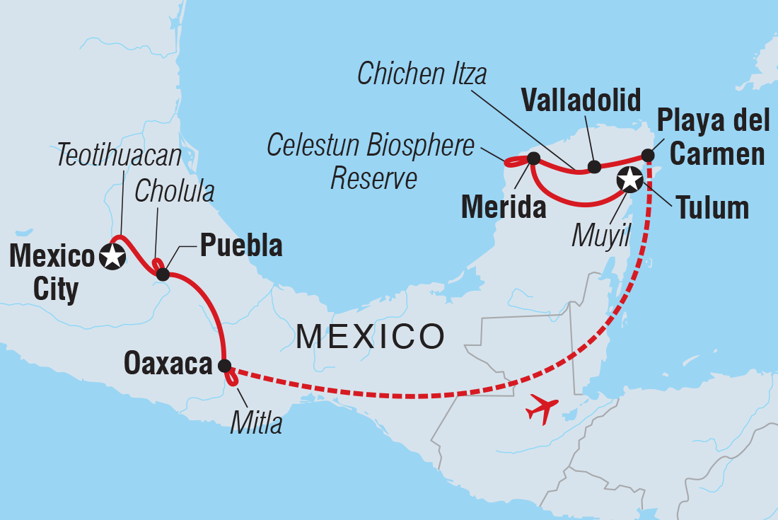 tourhub | Intrepid Travel | Premium Mexico in Depth | Tour Map