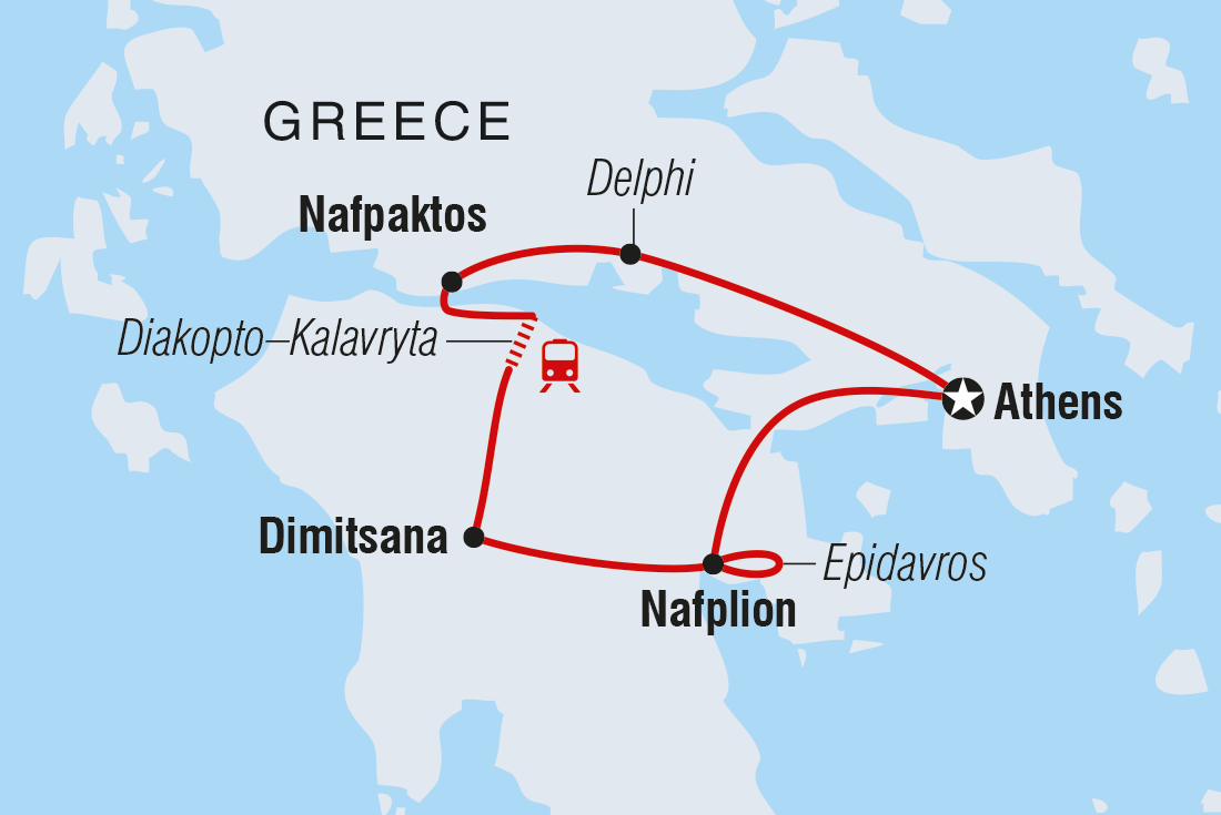 tourhub | Intrepid Travel | Classic Greece | Tour Map