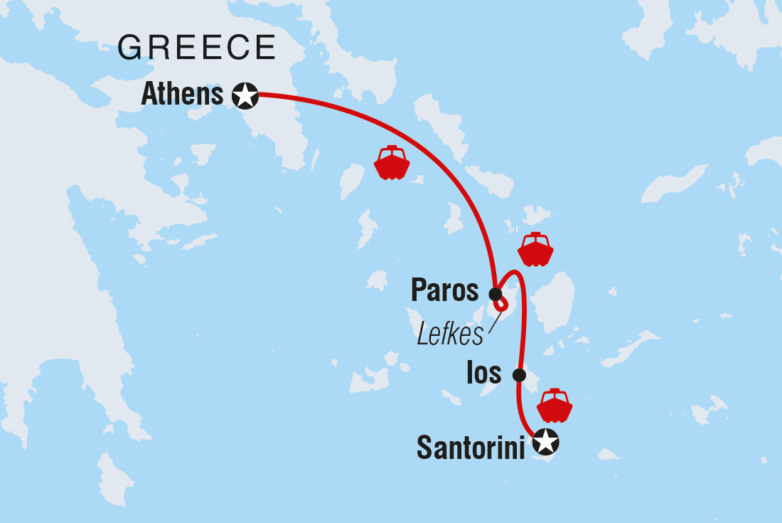 tourhub | Intrepid Travel | One Week in the Greek Islands | Tour Map