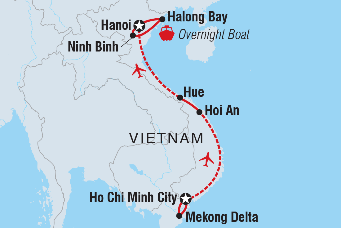 tourhub | Intrepid Travel | Classic Vietnam | TVKT | Route Map