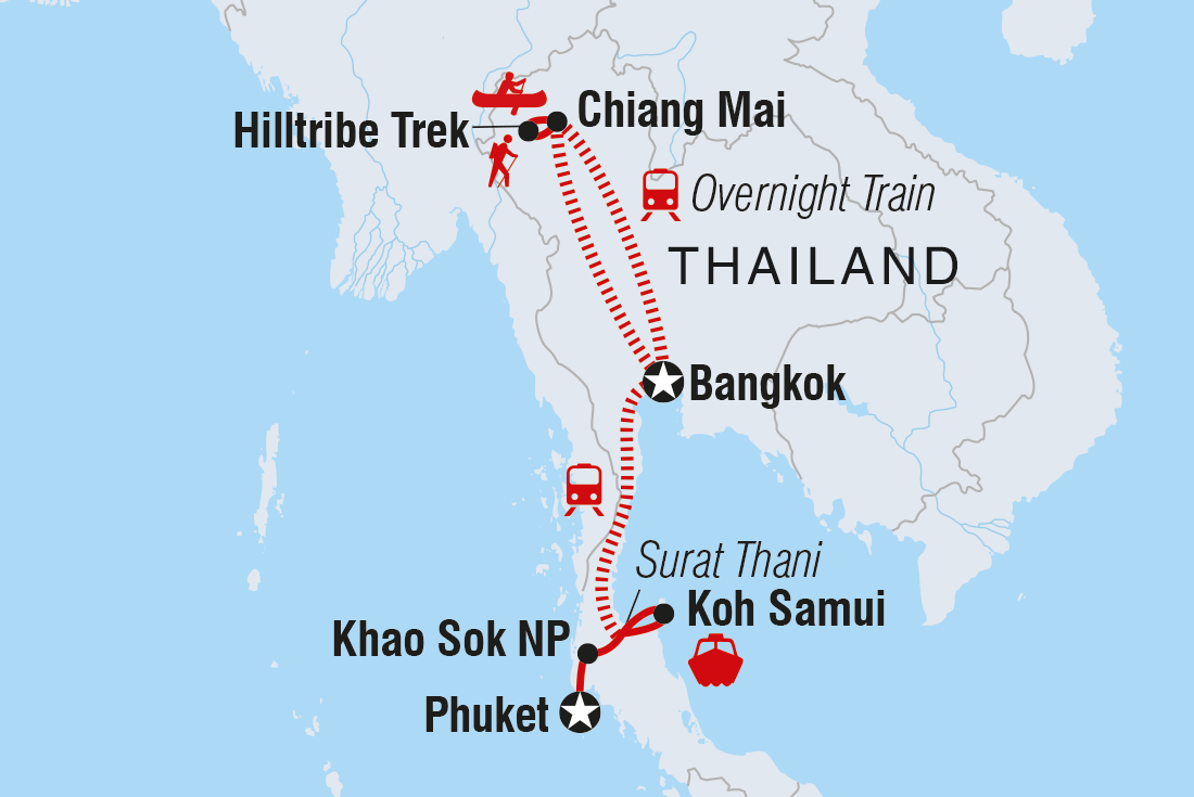 tourhub | Intrepid Travel | Real Thailand | Tour Map