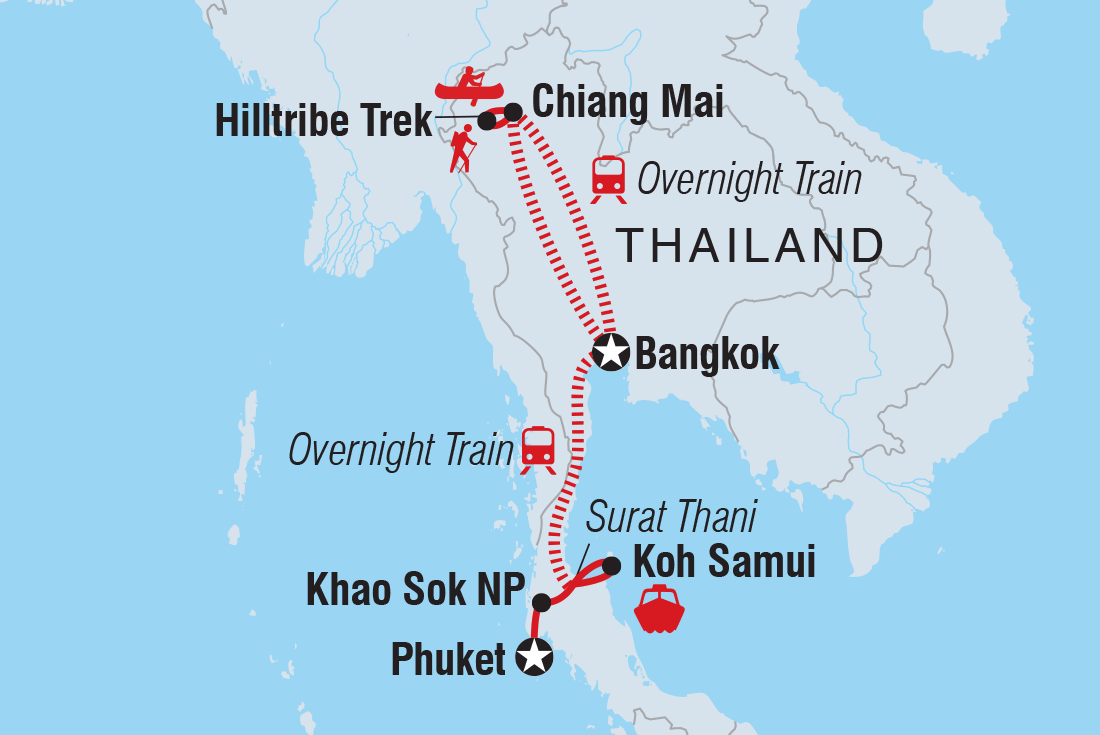 tourhub | Intrepid Travel | Real Thailand | Tour Map