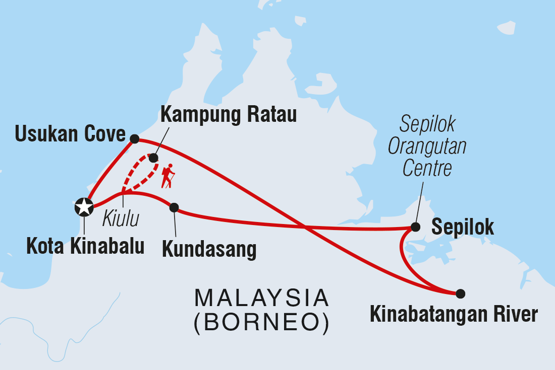 tourhub | Intrepid Travel | Real Borneo | Tour Map