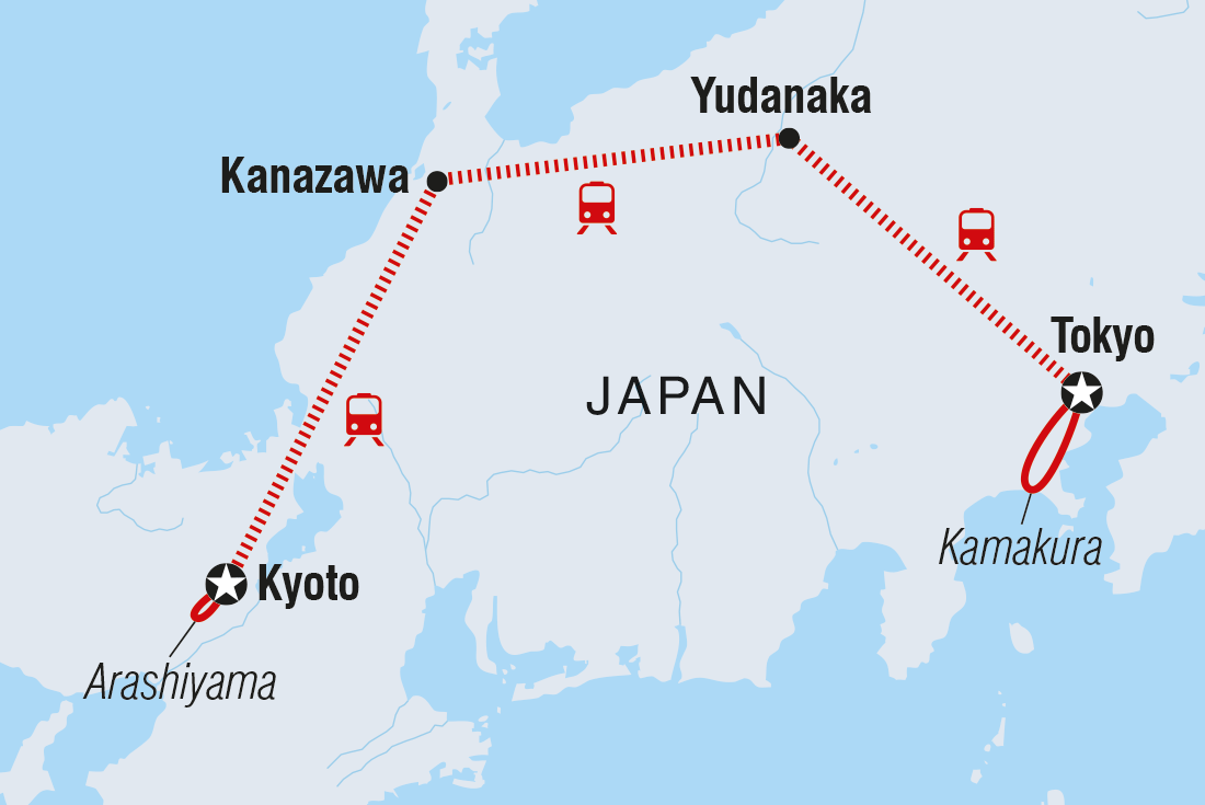 tourhub | Intrepid Travel | Premium Highlights of Japan | Tour Map