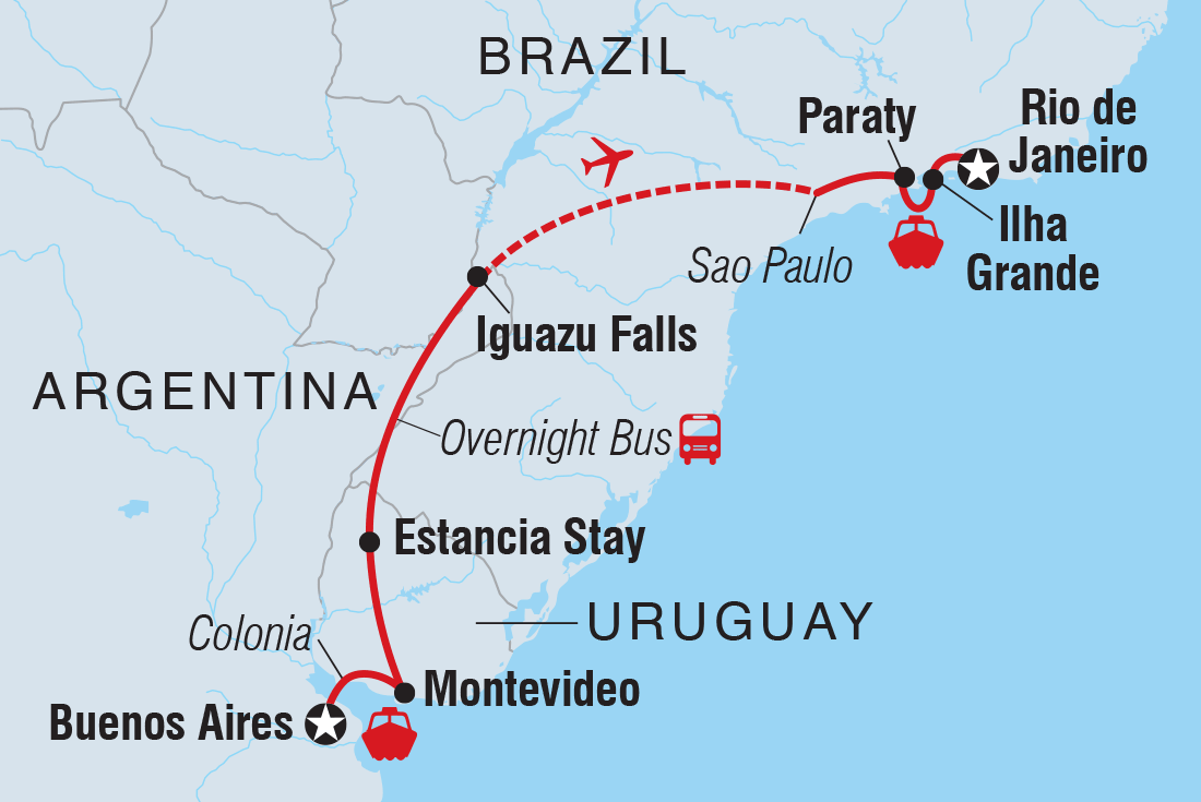 tourhub | Intrepid Travel | Real Argentina to Brazil | Tour Map