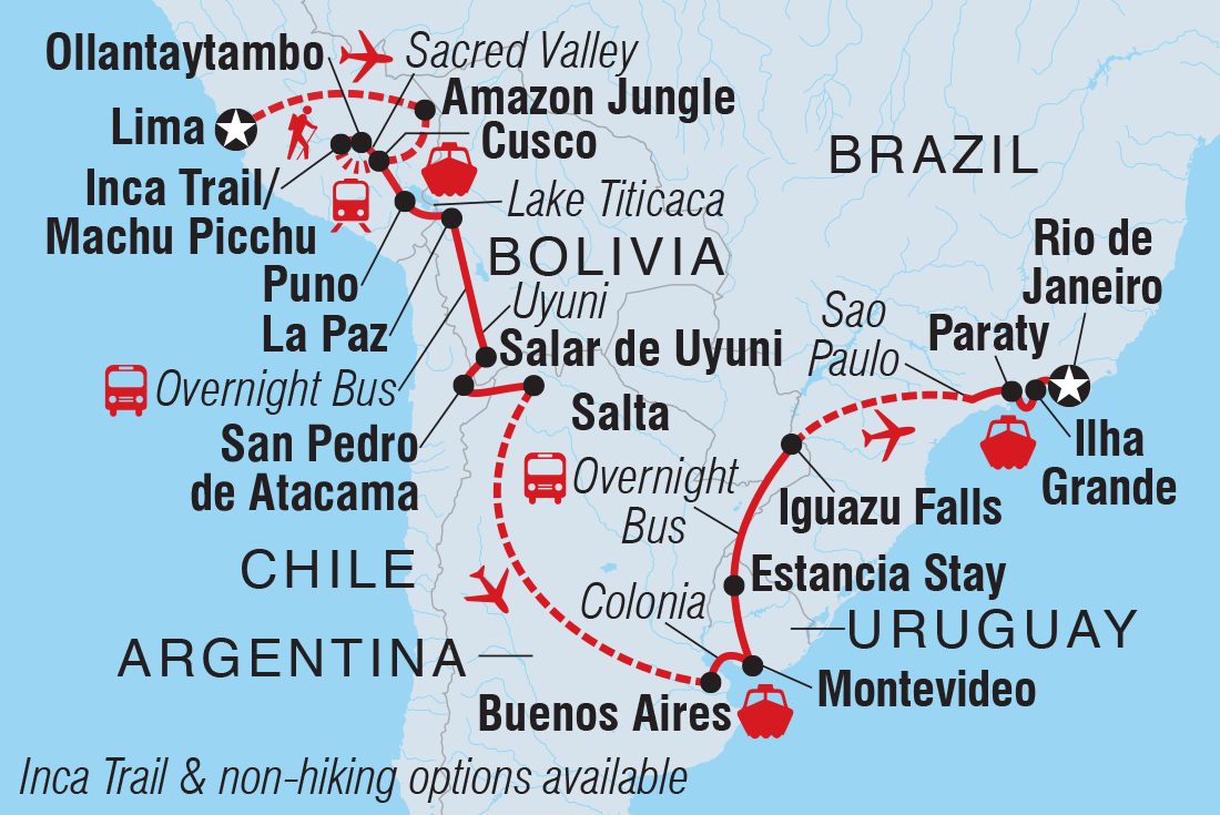 tourhub | Intrepid Travel | Epic South America | Tour Map