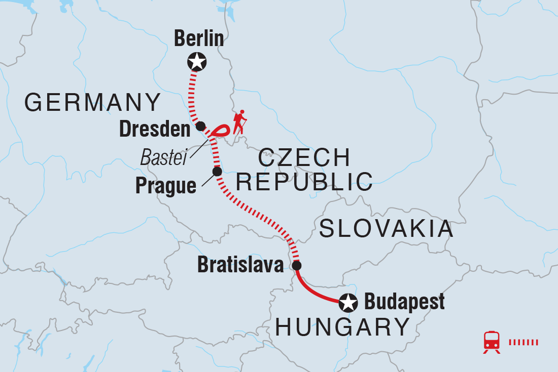 tourhub | Intrepid Travel | Berlin to Budapest | Tour Map