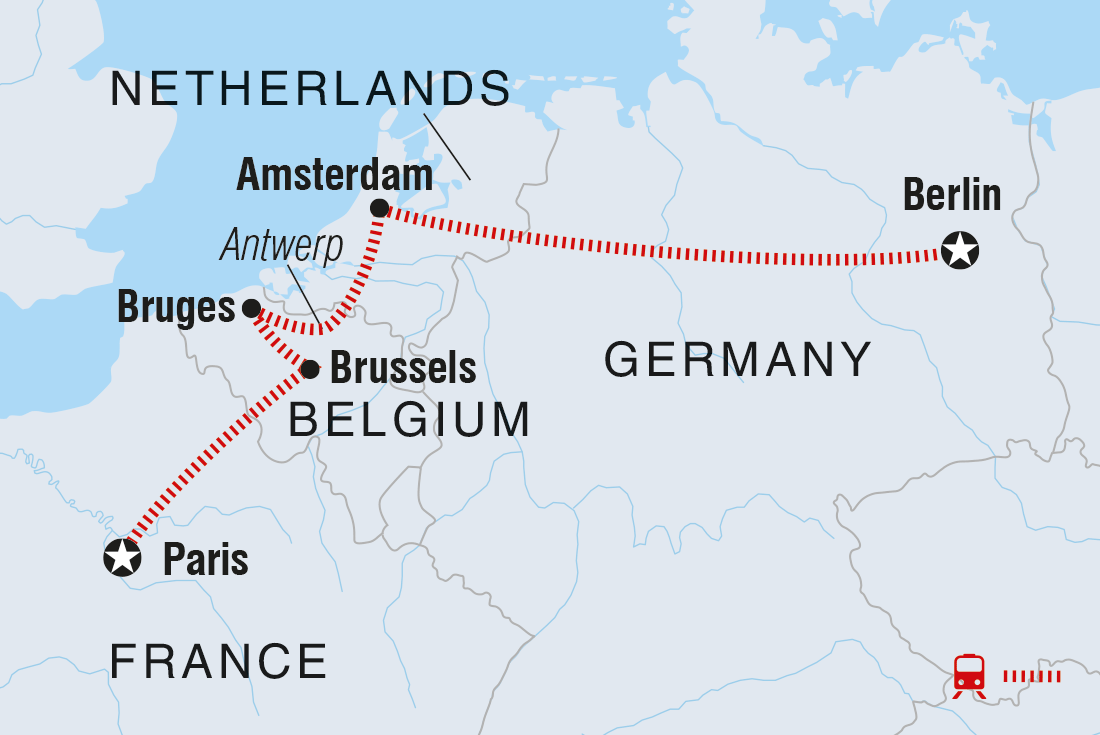 tourhub | Intrepid Travel | Paris to Berlin  | Tour Map