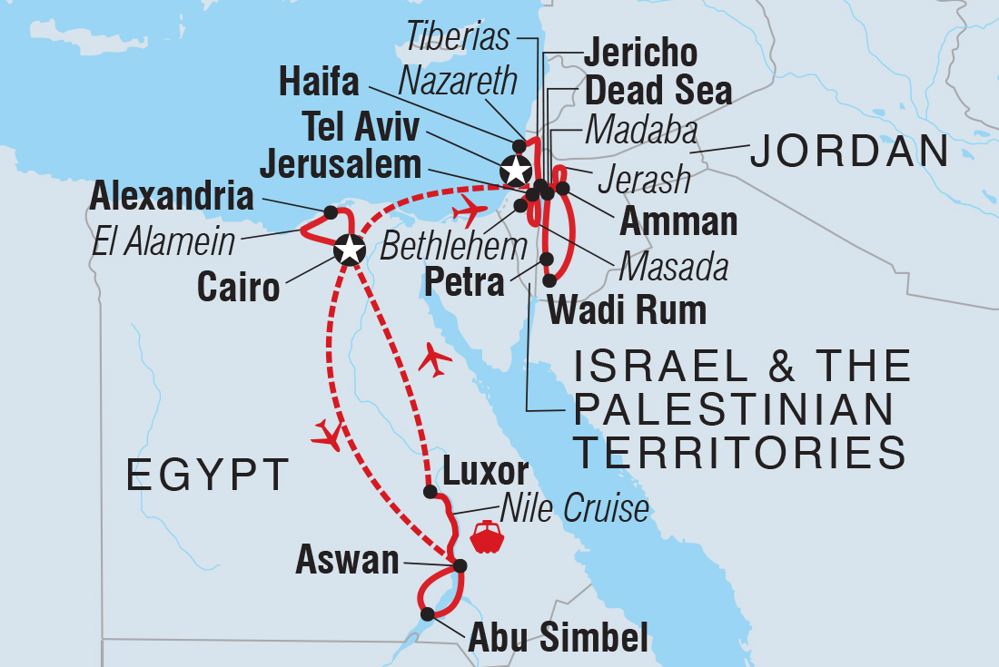 tourhub | Intrepid Travel | Premium Middle East In Depth | Tour Map