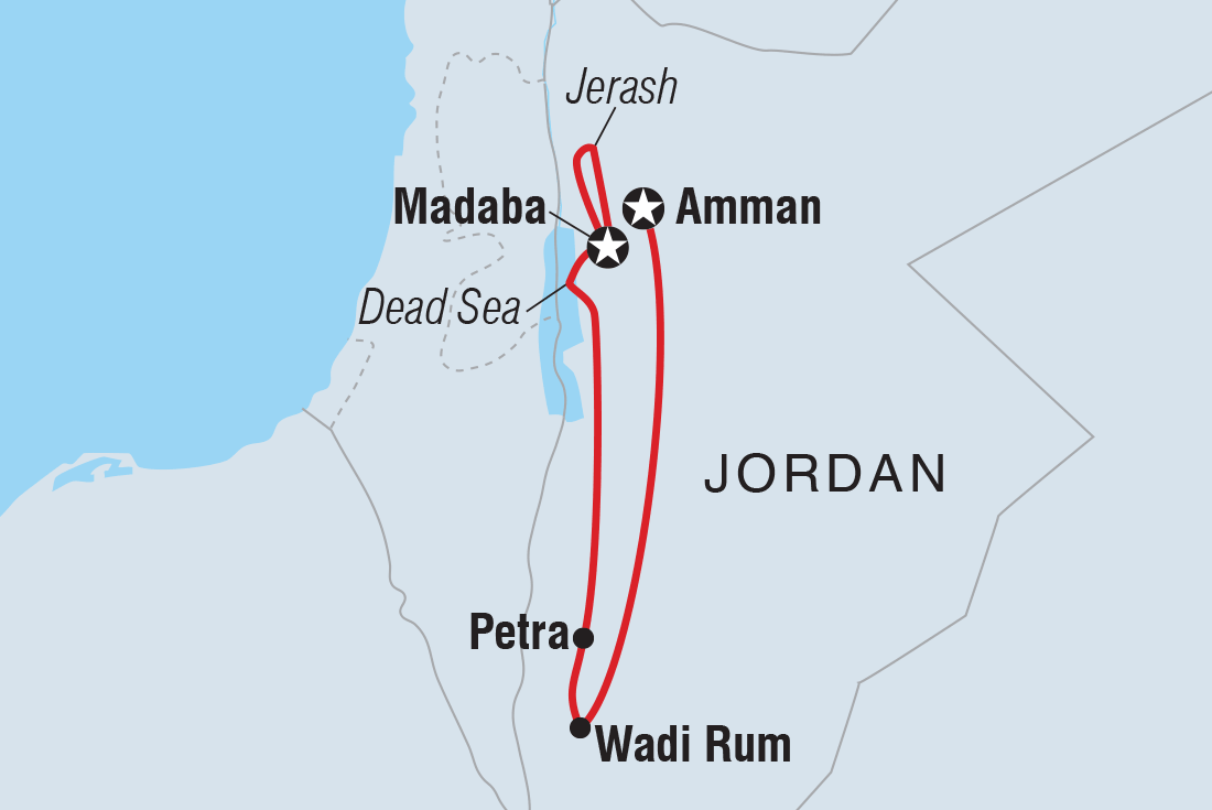 tourhub | Intrepid Travel | Jordan: Women's Expedition  | Tour Map