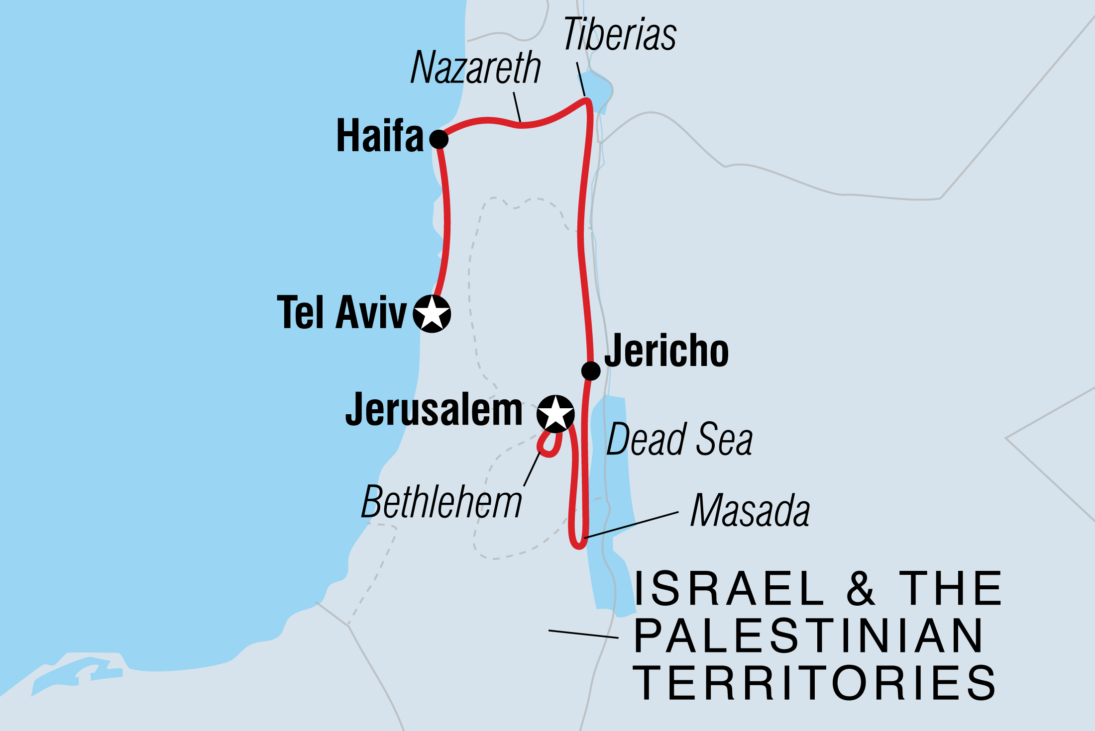tourhub | Intrepid Travel | Discover Israel & the Palestinian Territories | Tour Map