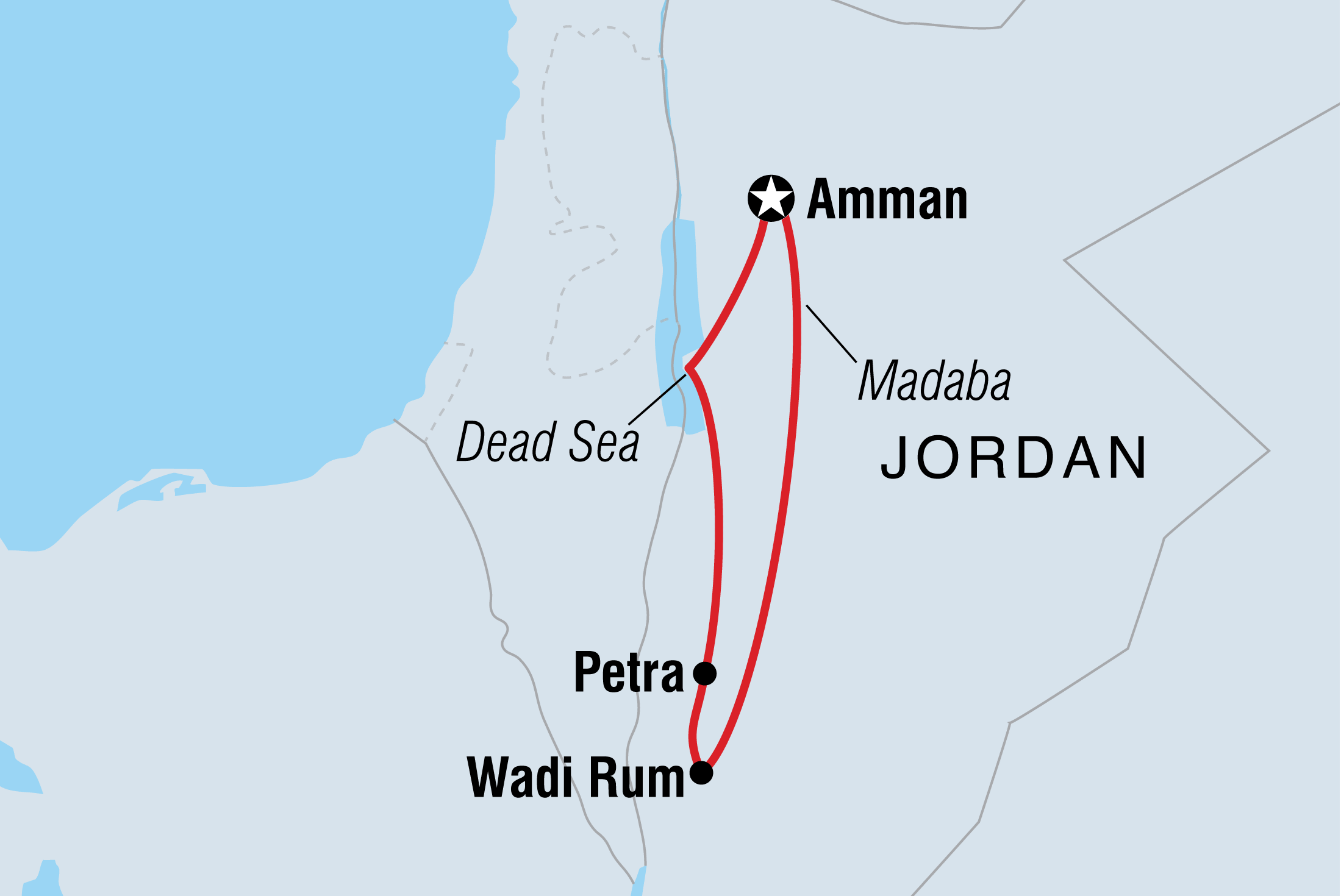 tourhub | Intrepid Travel | Jordan Real Food Adventure | Tour Map