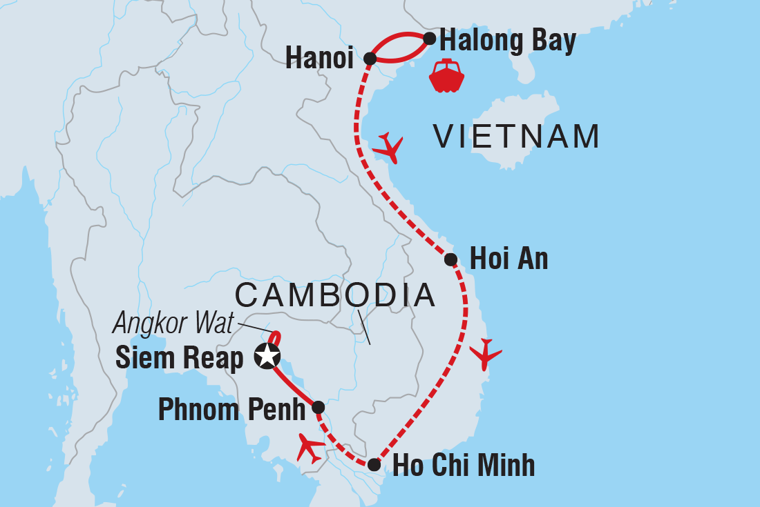 tourhub | Intrepid Travel | Premium Vietnam & Cambodia | Tour Map