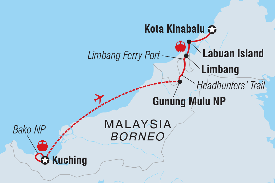 tourhub | Intrepid Travel | Wild Sarawak | Tour Map