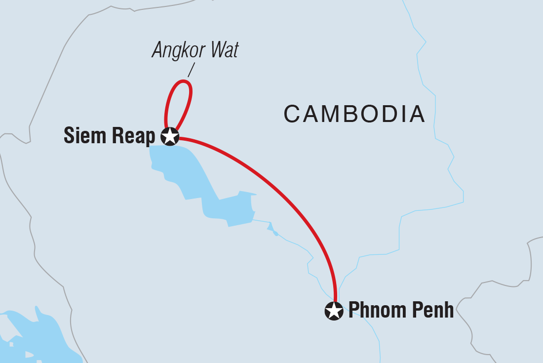 tourhub | Intrepid Travel | Premium Cambodia | Tour Map