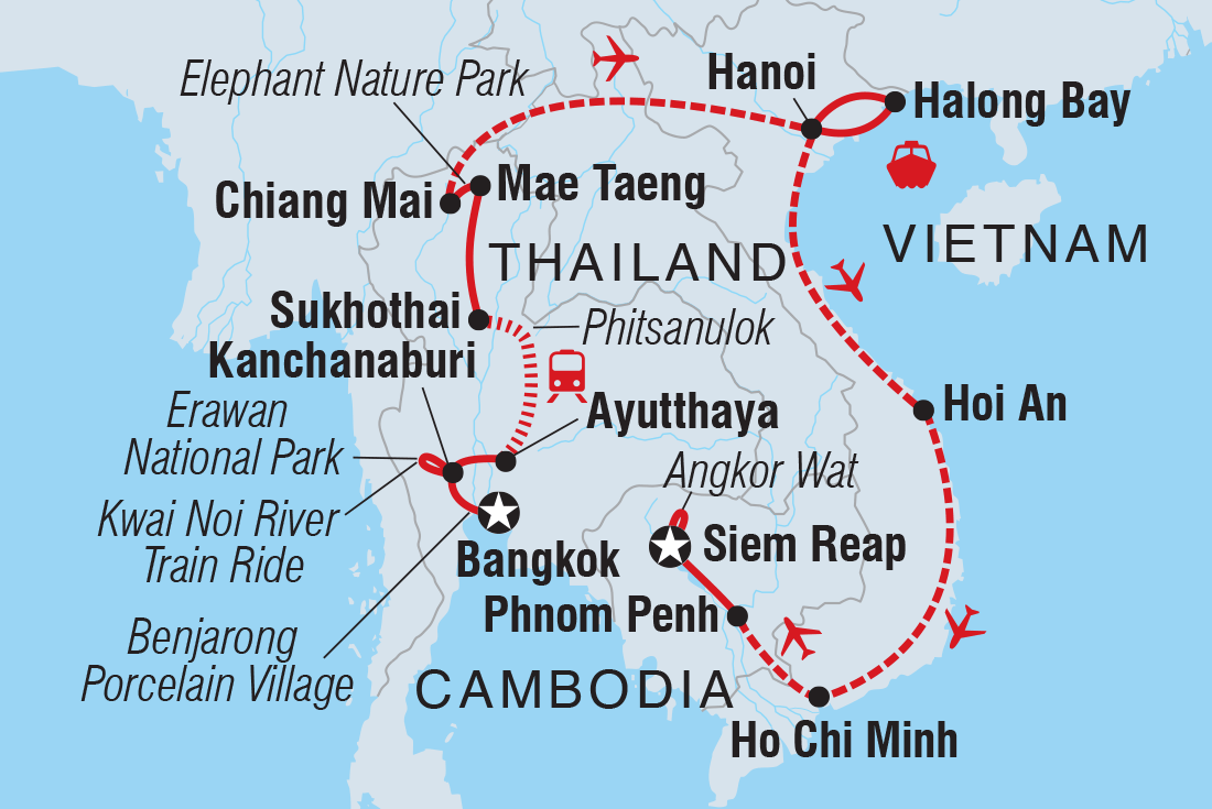 tourhub | Intrepid Travel | Premium South East Asia in Depth | Tour Map