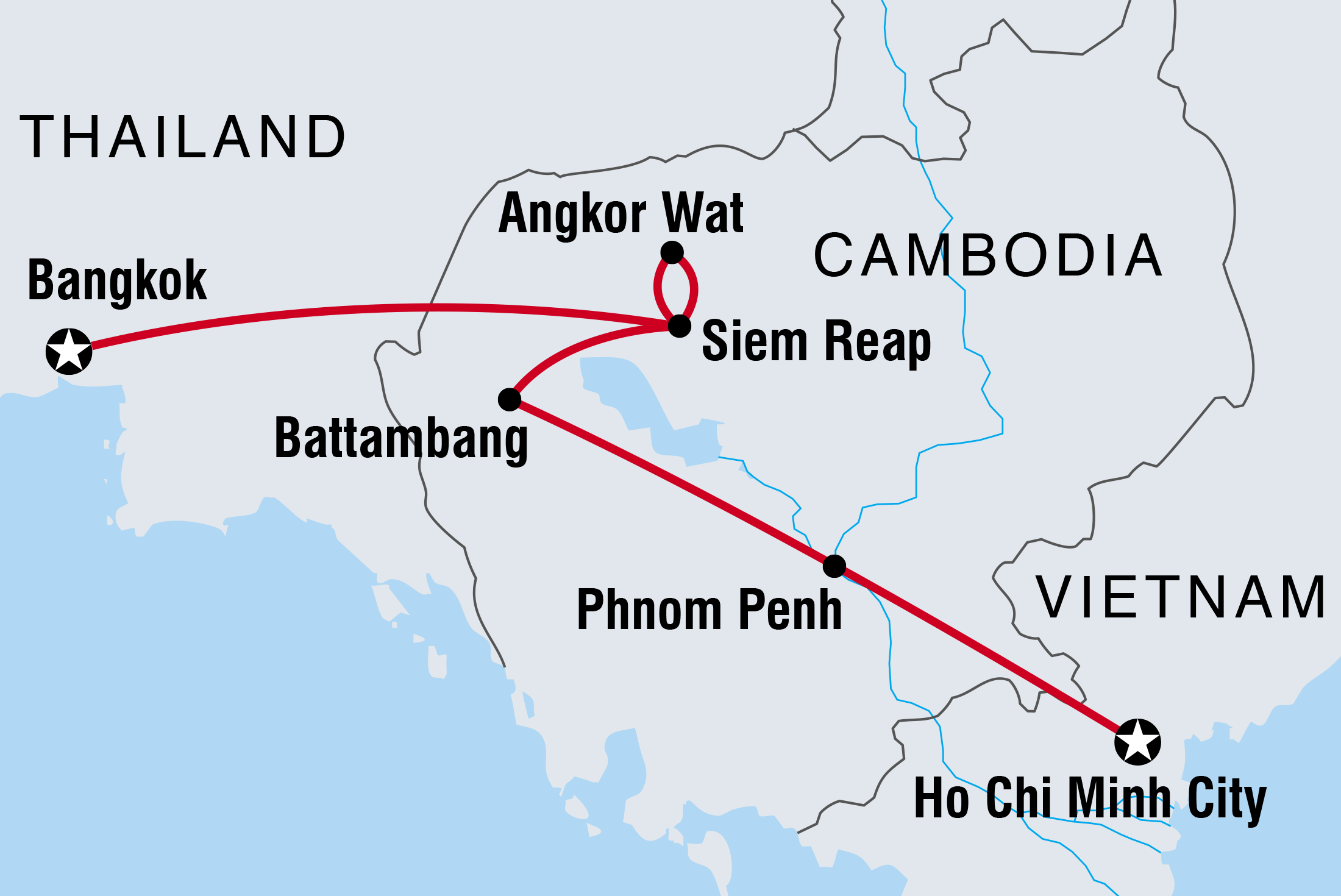 tourhub | Intrepid Travel | Cambodian Traveller | TKSE | Route Map