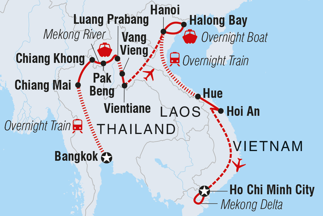 tourhub | Intrepid Travel | South East Asia Uncovered | Tour Map