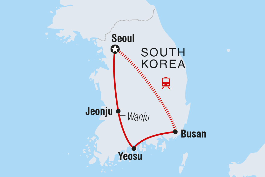 tourhub | Intrepid Travel | Essential South Korea | Tour Map